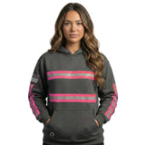 Ladies Grey Reflective Hoodie w/ Hi Vis Pink Strips (NO LOGO)