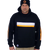 No Logo- Black hoodie with reflective stripes, no front or back logo