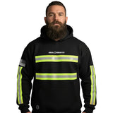 ANSI Class 2 Coal Country Black Reflective Hoodie w/ Yellow Strips (Gen2)