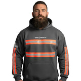 ANSI Class 2 Coal Country Grey Reflective Hoodie w/ Orange Strips (Gen2)