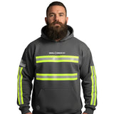 ANSI Class 2 Coal Country Grey Reflective Hoodie w/ Yellow Strips (Gen2)