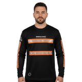 ANSI Class 2 Black Reflective Long Sleeve Safety Shirt w/ Hi Vis Orange Strips (Gen 2)
