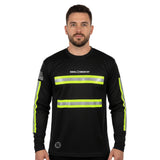 ANSI Class 2 Coal Country Black Reflective Long Sleeve Safety Shirt w/ Hi Vis Yellow Strips (Gen2)