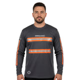 ANSI Class 2 MSG Grey Reflective Long Sleeve Safety Shirt w/ Hi Vis Orange Strips (Gen2)