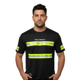 ANSI Class 1 Coal Country Black Reflective Short Sleeve Safety Shirt w/ Hi Vis Yellow Strips (Gen2)