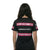 ANSI Class 1 Ladies Black Short Sleeve Reflective Shirt w/ Hi Vis Pink Strips (GEN 2)