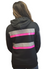 ANSI Class 2 Ladies Black Reflective Hoodie w/ Hi Vis Pink Strips (NO LOGO)