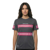 Ladies Grey MSG Short Sleeve Reflective Shirt w/ Hi Vis Pink Strips (GEN 2)